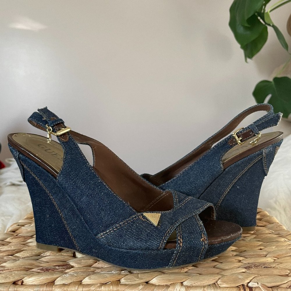 GUESS Denim Wedges
